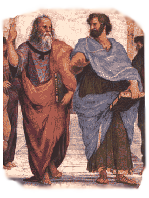 Платон и Аристотель гуляют беседуя